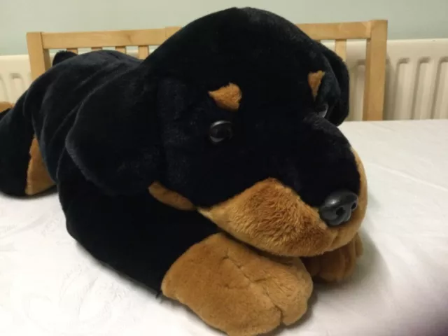 Large Rottweiler Plush Soft Toy Dog By