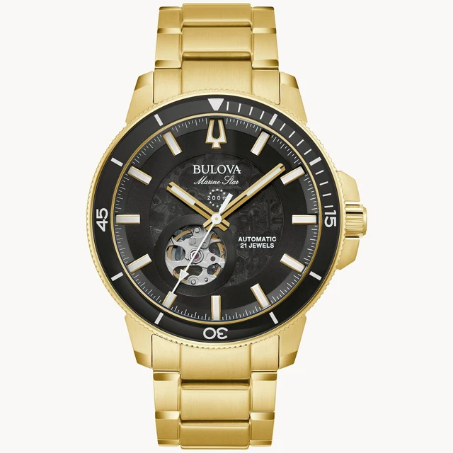 BULOVA MARINE STAR Automatic Black Dial Stainless Steel Men's Watch