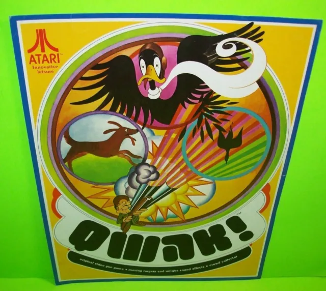 Qwak Arcade FLYER Original 1974 Vintage Retro Gaming Paper Artwork Sheet