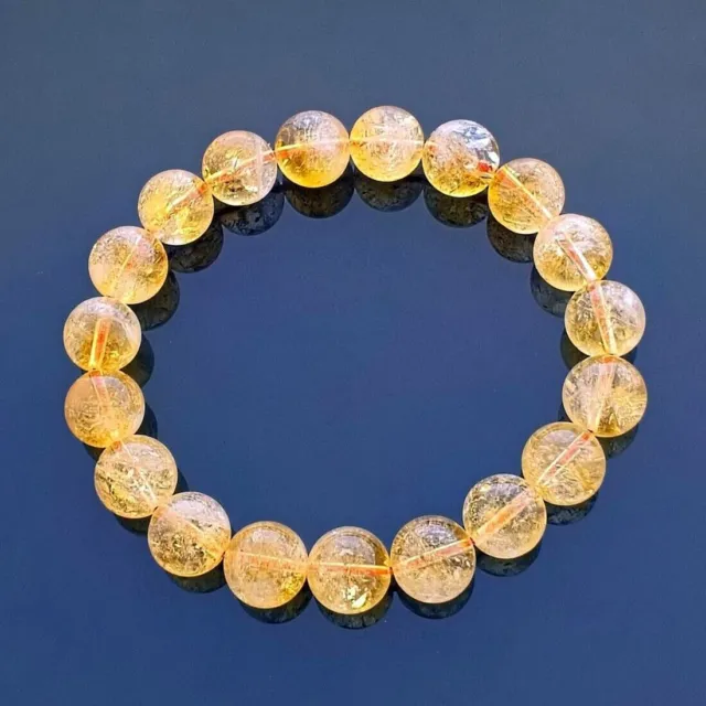 Bracelet extensible porte-bonheur Feng Shui en cristal de Quartz Citrine...