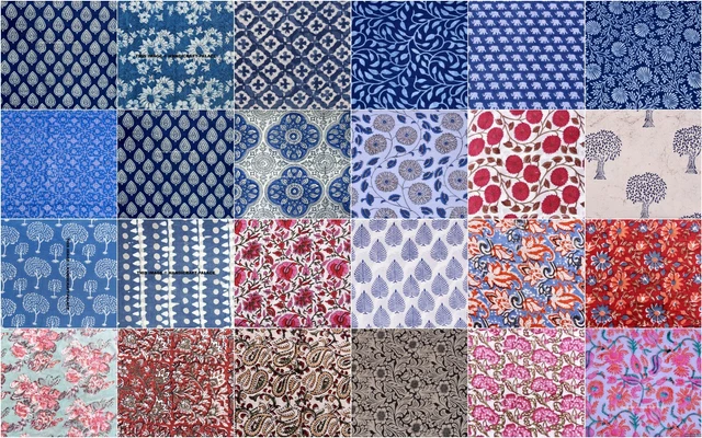 Indien en Bois Main Bloc Naturel Tissu 100% Pure Coton Couture Loisirs Créatifs