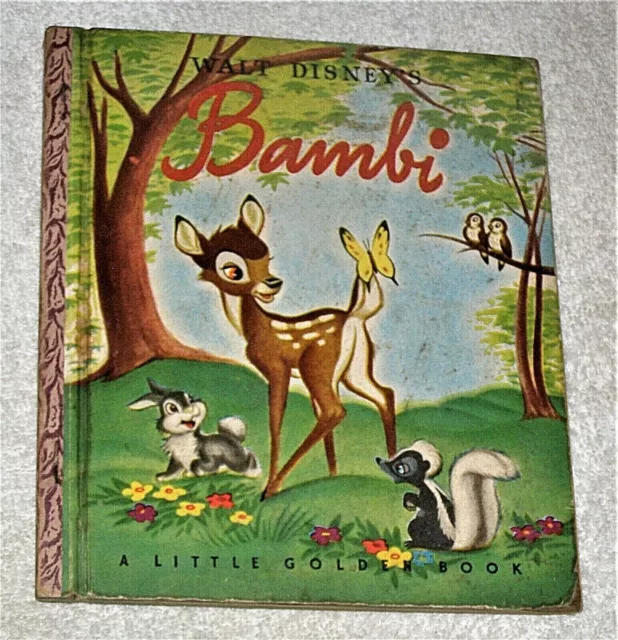 Little Golden Book Walt Disneys Bambi 1st Little Golden Book 1948 with "A"