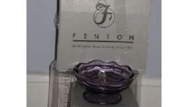 New Fenton Violet Purple Glass Nut Dish New In Box