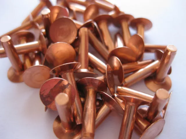 Manguera de cobre remaches calibre 10 x 3/4 con lavadoras cuero cinturón bolsa artesanía 2