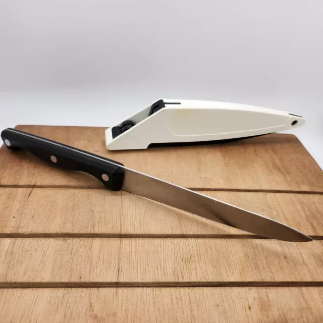 PAMPERED CHEF SELF-SHARPENING 8 & 5 LONG KITCHEN KNIVES VINTAGE SET OF 2