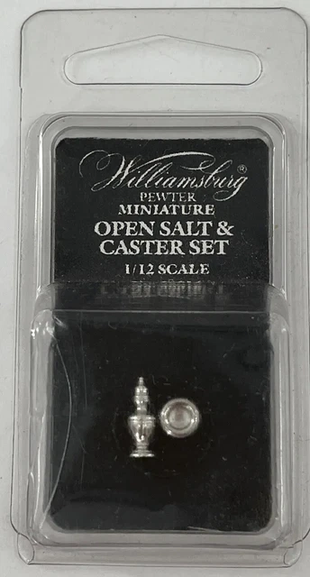 Williamsburg Pewter Open Salt & Pepper Dollhouse Miniature 1:12 NEW