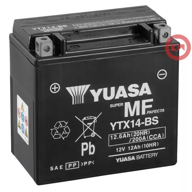 BATTERIA YUASA YTX14-BS 12V 12Ah per SUZUKI AN BURGMAN 650 2003 2004 2005 2006