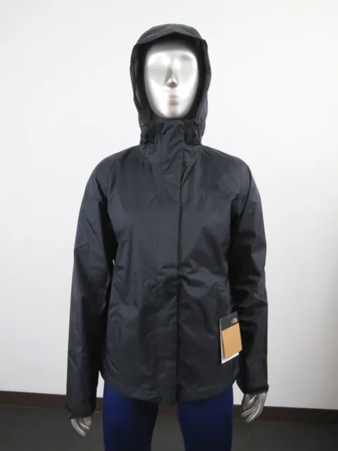 Womens The North Face Venture 2 Waterproof Dryvent Hooded Rain Jacket Black Blac