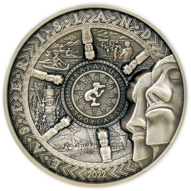 EASTER ISLAND Multiple Layer 1 Kg Kilo Silver Coin 25$ Samoa 2022