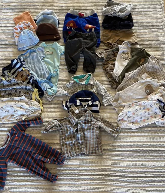 Huge Lot Baby Boy Infant Clothes NB Newborn, 0-3 Months Carter Gerber NB Hats