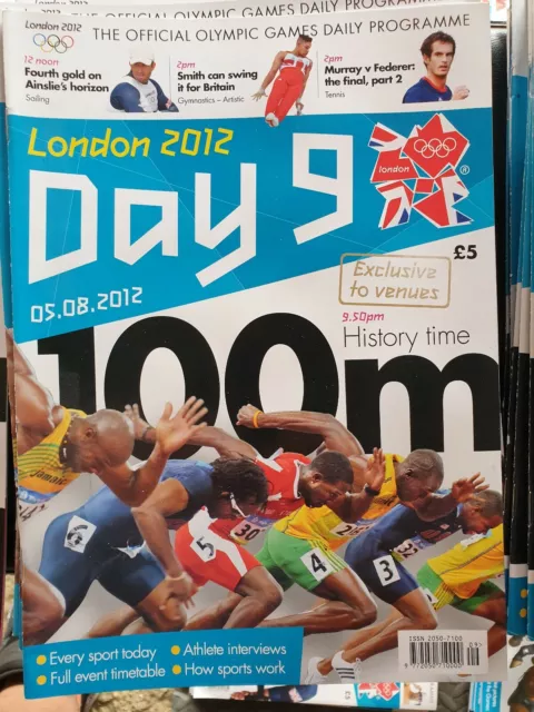 Olympic Games Day 9 Nine Daily Programme London 2012