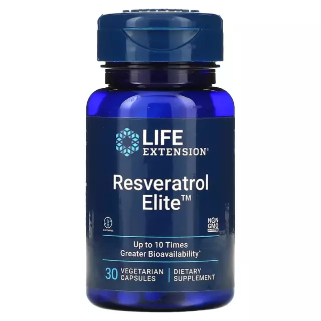 LIFE EXTENSION Resveratrol Elite 30 Veg Caps Exp July 2025 £28.