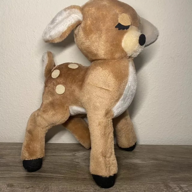 Vintage Dakin Fawn Deer 1974 Stuffed Animal Plush Sleepy Eyes Spots