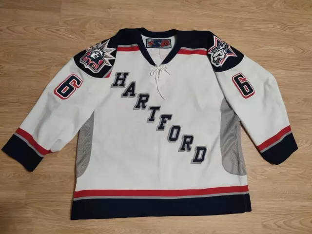 Bauer Authentic Pavel Brendl Hartford Wolf Pack AHL Hockey Jersey Navy Blue  56