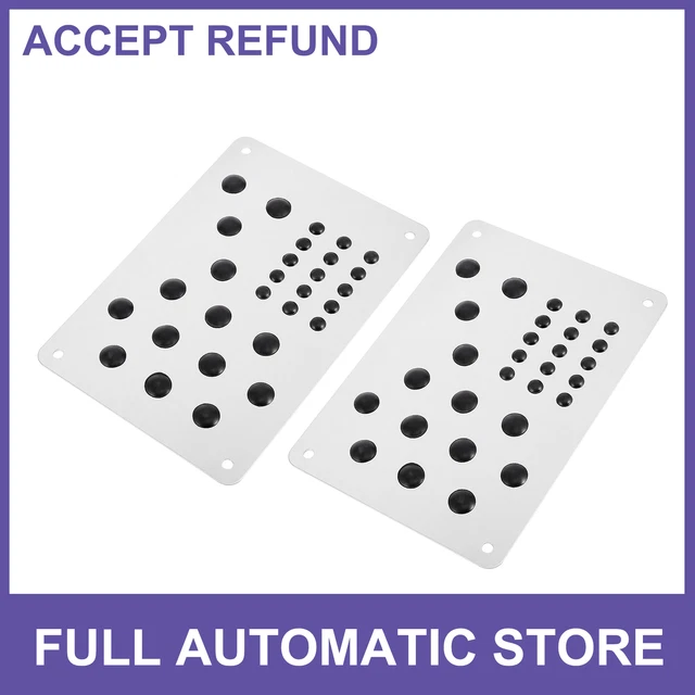 2pc Car Floor Mat Foot Heel Plate Cover Carpet Pedal Footrest Aluminum Alloy TPR