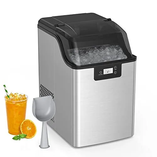 Nugget Ice Maker Countertop, Portable Crushed Sonic Ice Machine, Self  Cleaning I