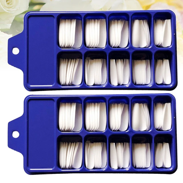 2 scatole adesivi manicure unghie finte artificiali unghie dei piedi unghie corte bara