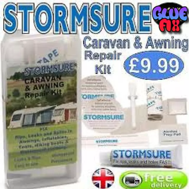 Caravan & Awning Repair Kit Clear Or Black Stormsure Adhesive