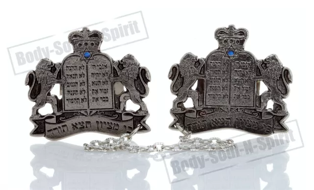 Clips per Tallit placcate in argento CORONA DELLA TORAH Judaica regalo d'Israele