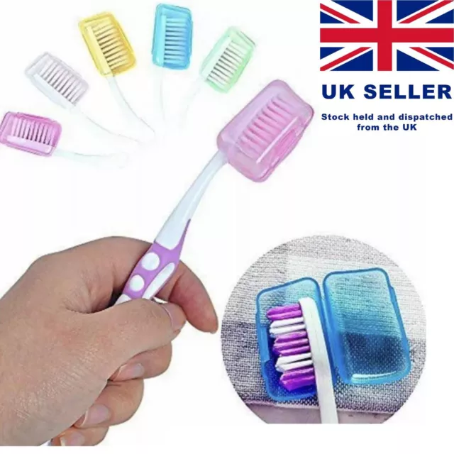 5 x Portable Toothbrush Head Cover Travel Camping UK Holder Brush Cap Case Set