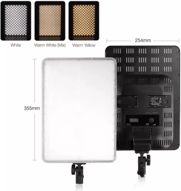 2PC Dimmable Dual-Color Temperature Photo Video LED Light Panel Stand Kit 2