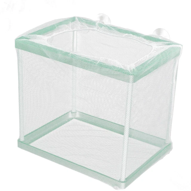 Aquarium Fish Tank Floating Box Isolation Shrimp Cage  Net White Green