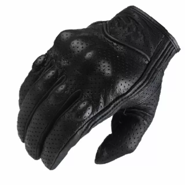 Motorrad Sommer Lederhandschuhe, Chopper Biker Handschuhe,Herren Lederhandschuhe