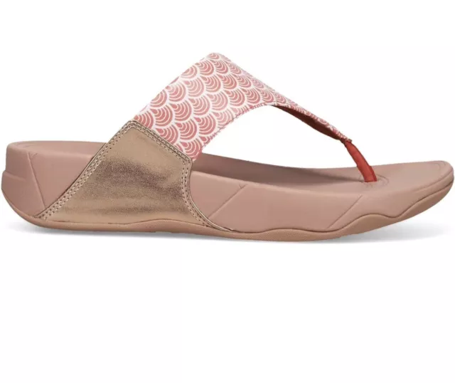 Fitflop Women's Thong Sandals LuLu Wave Print  Pink US Women’s 10 EU 42