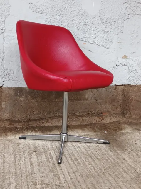 Dining Room Chair Tulpenstuhl 70er Space Age Vintage Chair Vinyl Red 70s