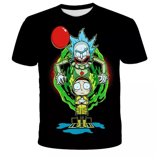 T Shirt Rick and Morty Cartoon Funny Cool Double sided Unisex Adult Size L M S