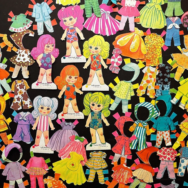 WHITMAN ORIGINAL 1969 LIDDLE KIDDLES “Sweet Treat” Paper Dolls/Outfits
