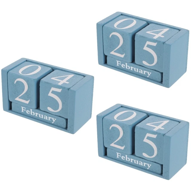 LICHENGTAI Petit Calendrier De Blocs De Bureau En Bois, Calendrier De Style Vintage En Bois Calendrier De Bloc De Bois De Bureau Bloc En Bois Calendrier Perpétuel Calendrier De Bureau Pour Décor