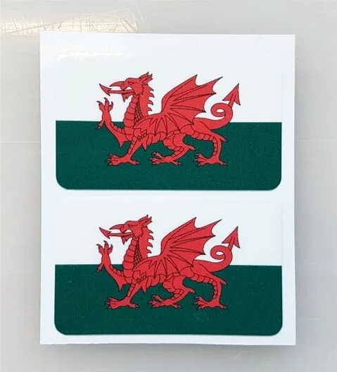 4x WALES FLAG Welsh Cymru Laminated Car,Window,Bumper Vinyl Decal Stickers