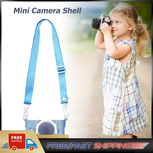 Portable Mini Cartoon Camera Cover Adjustable Silicone Shell (Blue Cat)