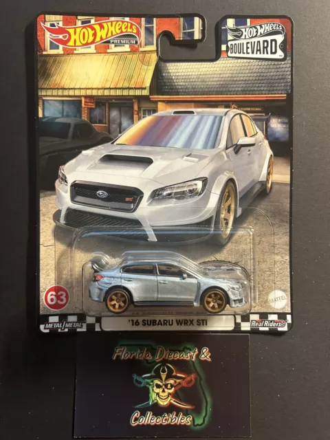 Hot Wheels Premium 2016 Subaru WRX STI Silver 2022 HW Car Culture Boulevard New