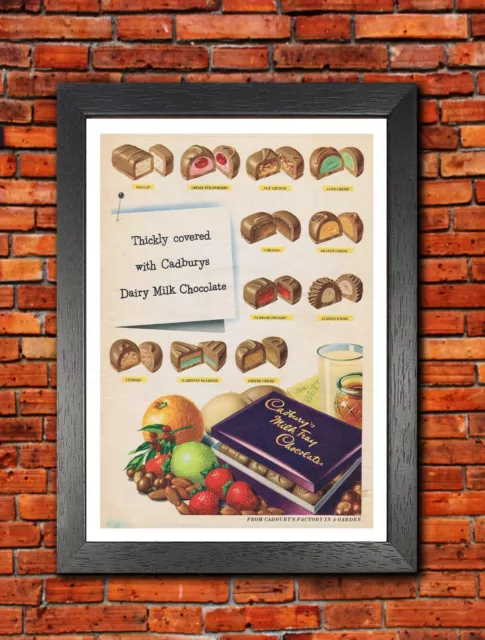 Cadburys Milktray Retro Poster Chocolate Sweet Old Advert Picture Cocoa Pleasure 3