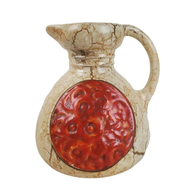 Vintage Czech Ditmar Urbach Pottery Creamer Milk Pitcher Marbled Alienware Rust
