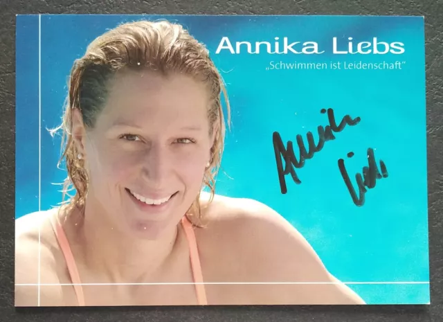 1789 Annika Liebs Schwimmen Autogrammkarte original signiert