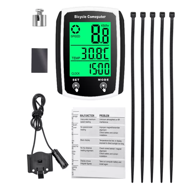 Wired Bike   Digital  Speedometer  Touchscreen D9S7