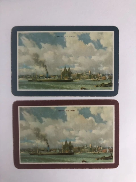 Nestor 1913- 1950 Retro Vessel Sail Ship Cruise Steam Boat 2 Swap Playing Cards