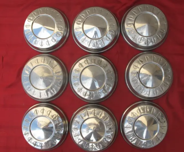 1964-67 Plymouth Dodge 10" Center Police Hubcaps Mopar Set of 9 Dogdish