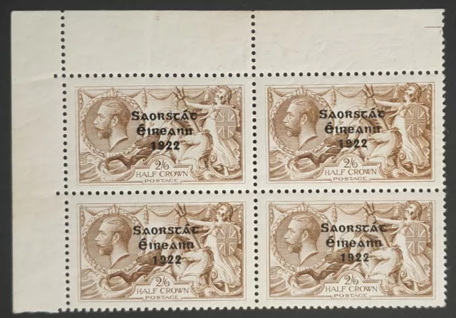 IRELAND 1922 THOM OVERPRINT 2/6d MAJOR RE-ENTRY R1/2 UNMOUNTED SG 64a @ £1350+