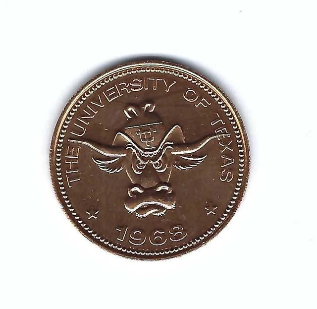1968 Texas Longhorns Football Schedule Coin Token Enco Humble Austin Swc Steers