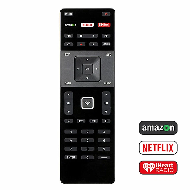 XRT122 for Smart TV Vizio Remote Control w Amazon Netflix iHeart Radio APP Key