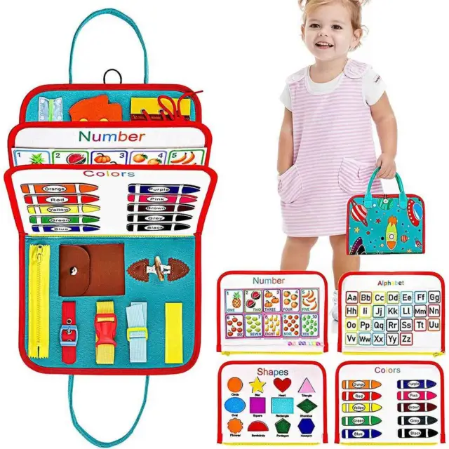 Toddler Busy Board Sensory Montessori Toys 10 Pages Quiet Book for Kids UK