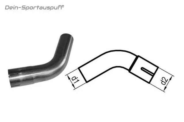 Fox Edelstahl Auspuff Rohrbogen 60° Ø55mm geweitet (Steckverbindung)