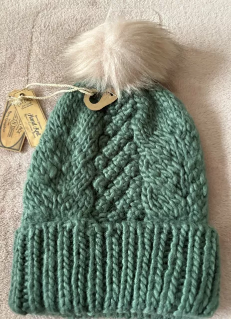 Fat face rib knit pom beanie outlet