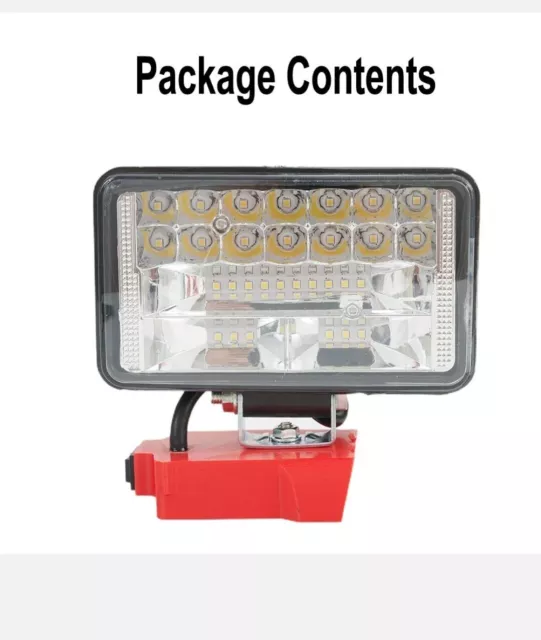 LED Lavoro Lampada Esterno Luci Adatto for Milwaukee 18V Massimo XR Ioni Battery