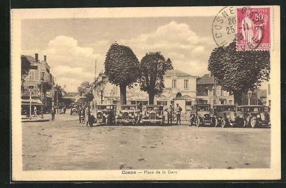 CPA Cosne, Place de la Gare