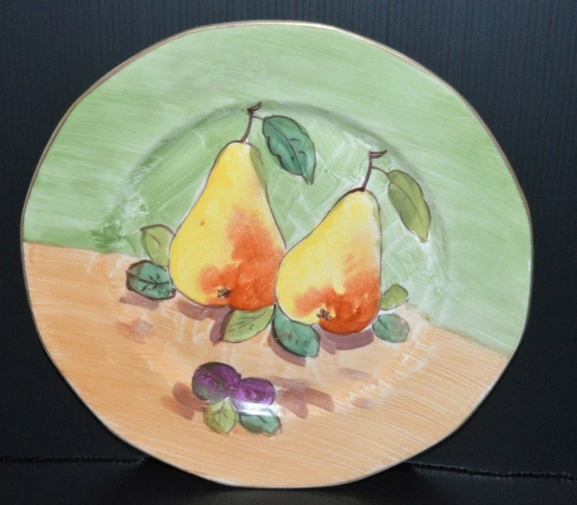 -BELLE ANCIENNE ASSIETTE PORCELAINE LIMOGES B&D Décor FRUITS 2 POIRES COLLECTION